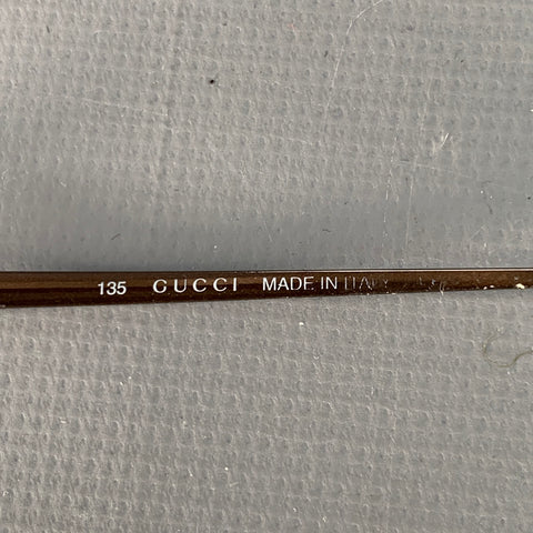 GUCCI Brown Metal Semi Rimless Eyewear Readers