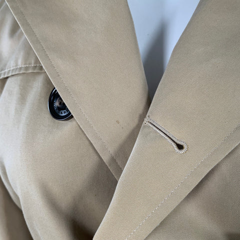 BURBERRY Size S Beige Cotton Twill Double Breasted Coat