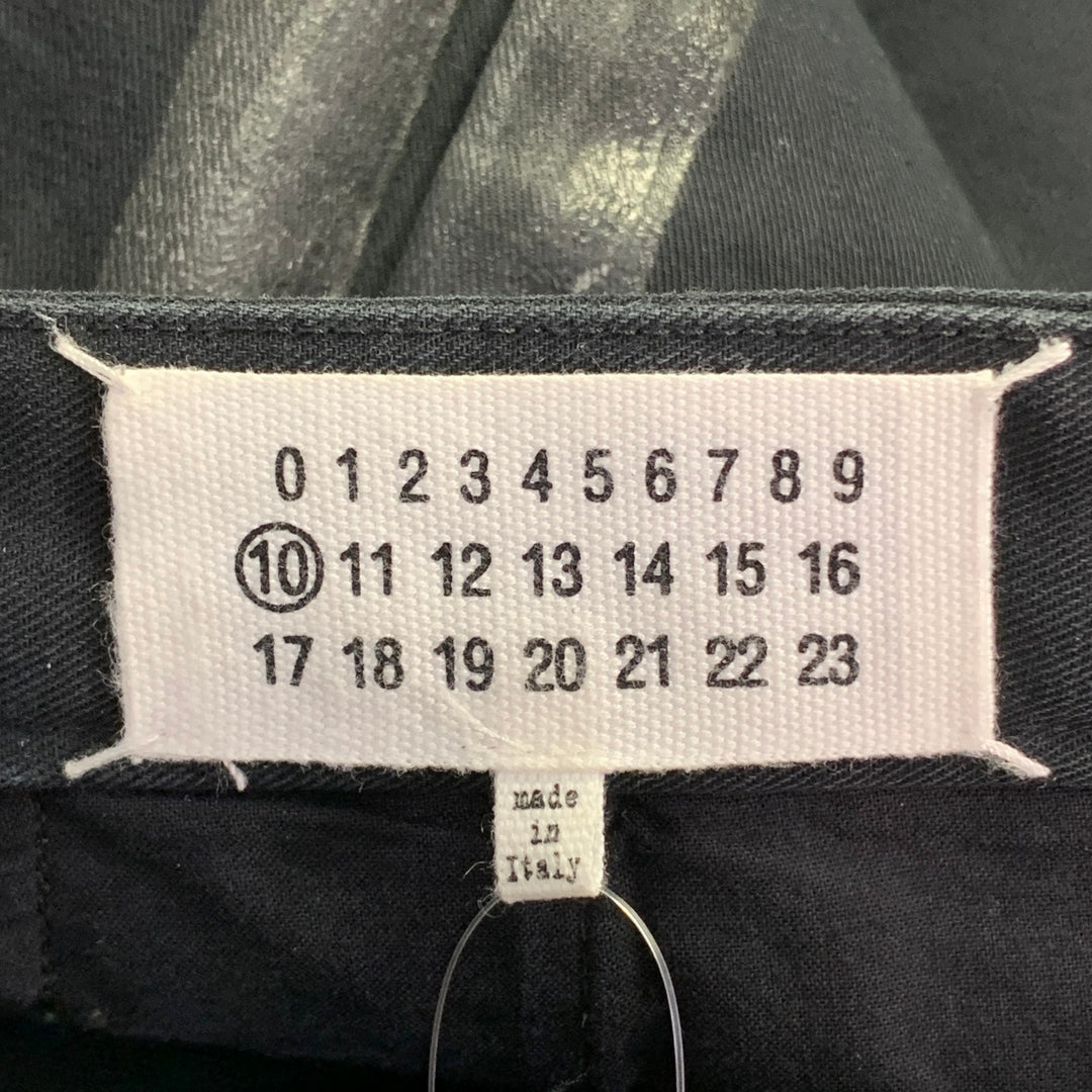 MAISON MARTIN MARGIELA Size 36 Black Cotton Twill Flat Front Button Fly Dress Pants