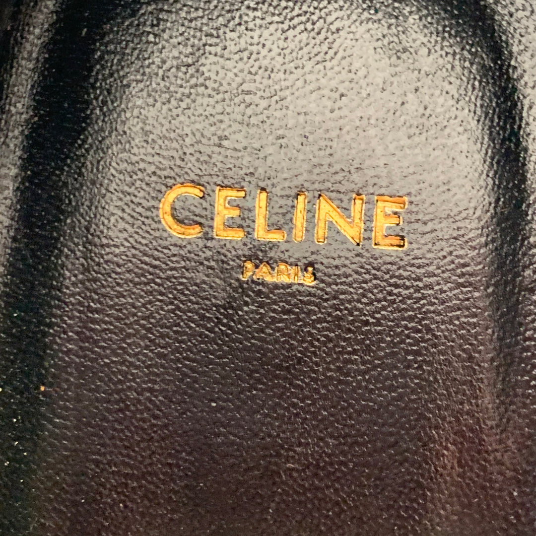 CELINE by HEDI SLIMANE FW19 Size 10.5 Black Suede Creeper Lace-Up Shoes