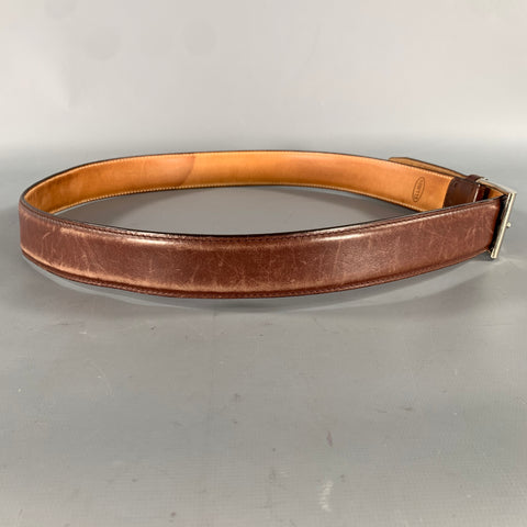 SUTOR MANTELLASSI Size 38 Brown Distressed Leather Belt