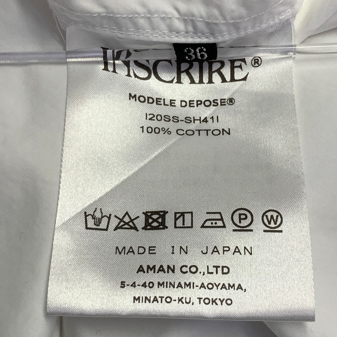 ISCRIRE SS20 Size S White Cotton Oversized One Pocket Volume Long Sleeve Shirt