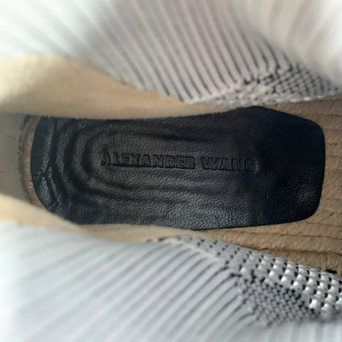 ALEXANDER WANG Size 6 White Black Espadrille Sock Sneakers