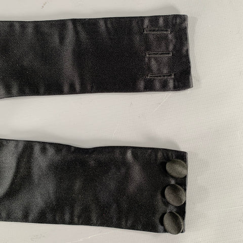 BRENDA KETT Black Red Pleated Silk Cummerbund