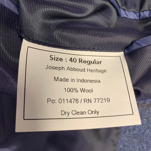 JOSEPH ABBOUD Size 40 Blue Brown Window Pane Wool Sport Coat