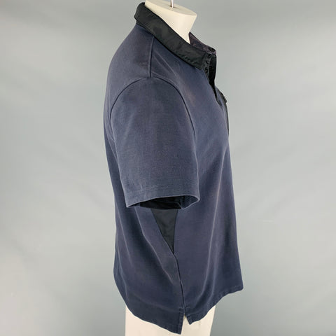 AZTECH MOUNTAIN Size XL Navy Black Cotton Blend Buttoned Polo