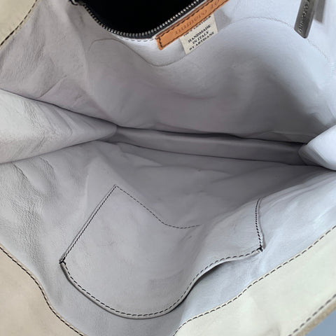 NUMERO 10 Grey Floral Embossed Leather Tote Handbag & Leather Goods