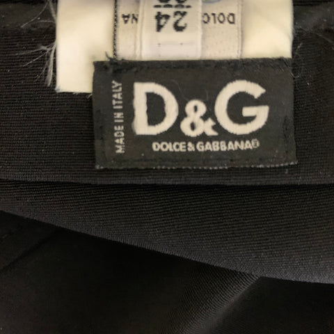 DOLCE & GABBANA Size 0 Black Acetate  Polyamide Knee-Length Skirt