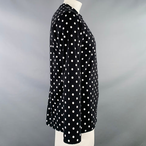 COMME des GARCONS PLAY Size L Black White Polka Dot Cotton Long Sleeve T-shirt