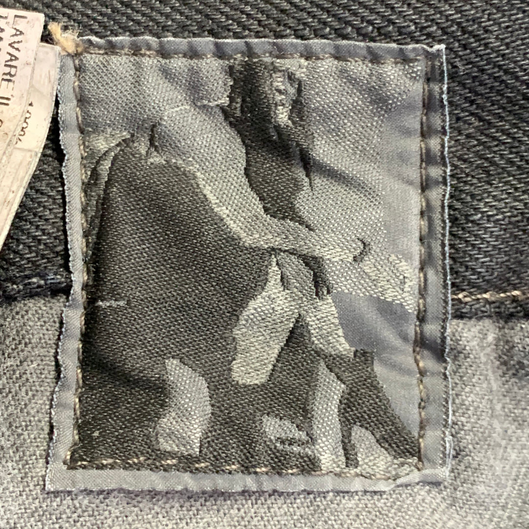 DRKSHDW Size 33 Black Distressed Cotton Twill Button Fly Jeans
