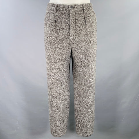GIORGIO ARMANI Size 38 Grey Charcoal Boucle Alpaca Blend Pleated Dress Pants