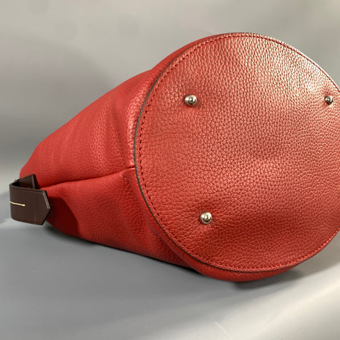 DOONEY BOURKE SS2019 Red Brown Pebble Grain Leather Bucket Bag