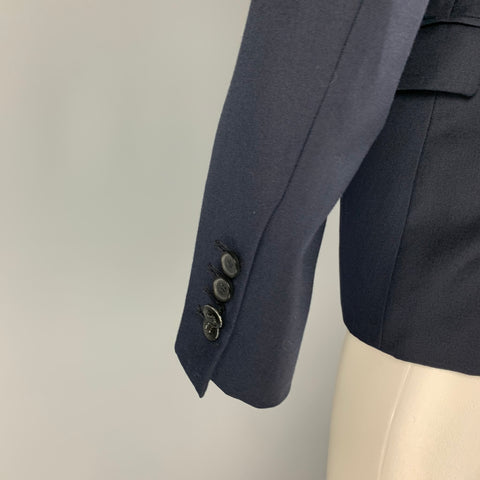 THE KOOPLES Size 36 Navy Wool Peak Lapel Sport Coat