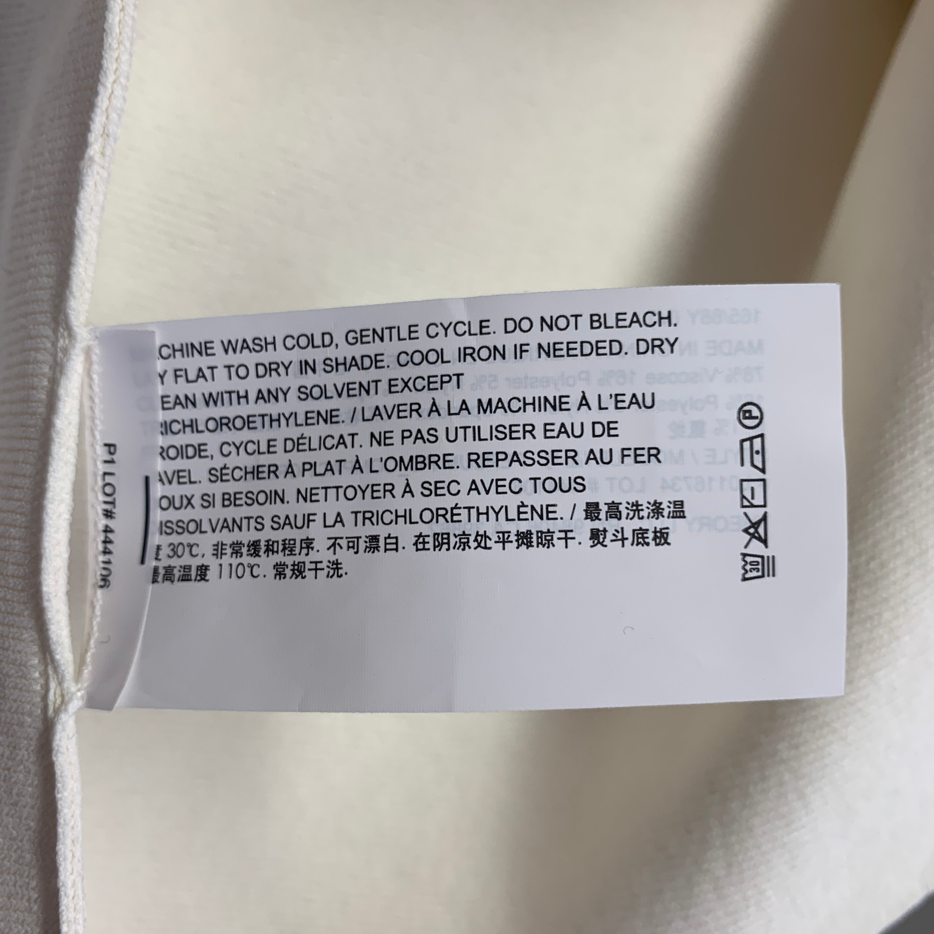 THEORY Size M Peplum Compact Crepe Cream Viscose Blend