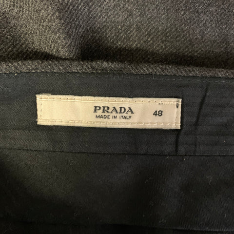 PRADA Size 32 Grey Wool Blend Flat Front Dress Pants