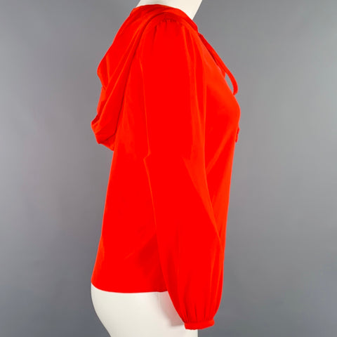 NO BRAND Size 4 Red Hooded Casual Top