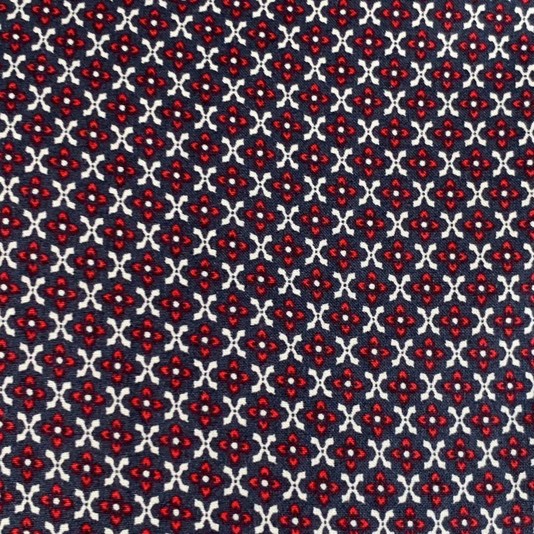 TED BAKER Size XS Wowee Navy Red Abstract Floral Cotton Long Sleeve Shirt