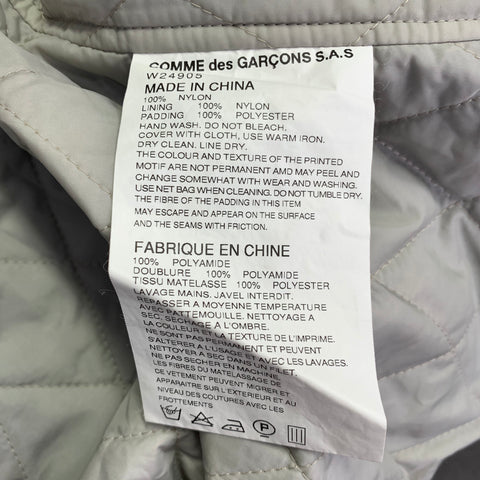 COMME des GARCONS SHIRT BOYS Size L Blue Grey Logo Polyamide Snaps Coach Jacket