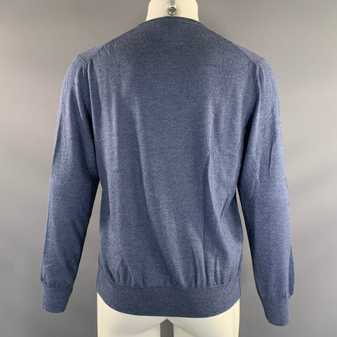 BUTTON DOWN Size M Blue Wool V Neck Pullover