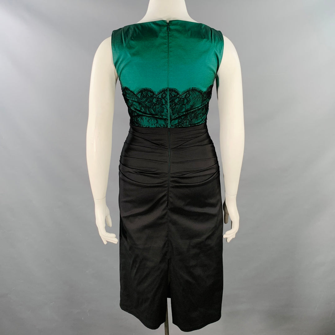 TALBOT RUNHOF Size 10 Green Black Polyester Blend Lace Panel Cocktail – Sui  Generis Designer Consignment