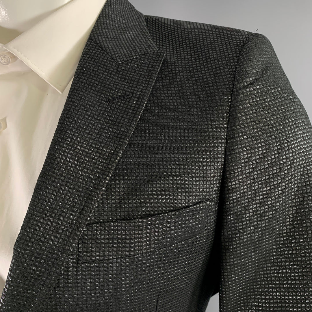 VERSACE COLLECTION Size 36 Black Grey Shimmery Viscose Blend Sport Coat