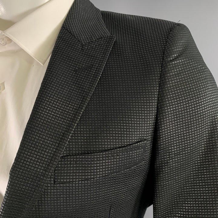 VERSACE COLLECTION Size 36 Black Grey Shimmery Viscose Blend Sport Coat