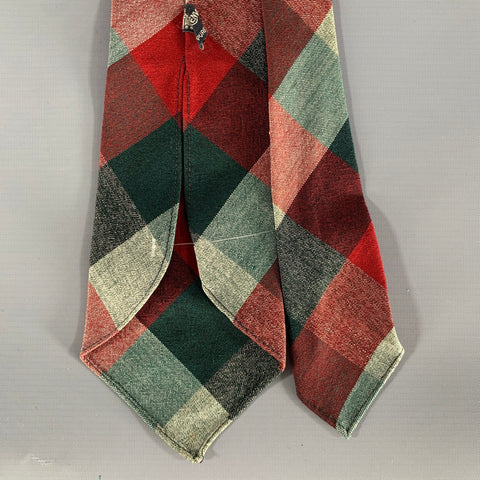 TOOTALCO.TIES Grey Multi Color Plaid Wool Tie