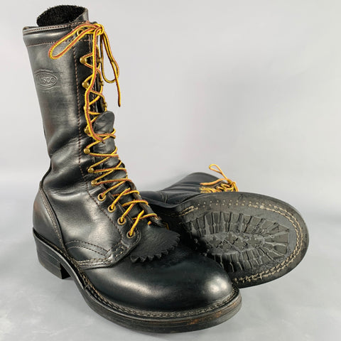 WESCO Size 10 Highliner Black Leather Lace-Up Boots