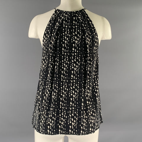 JOIE Size XS Navy White Silk Spotted Camisole Casual Top