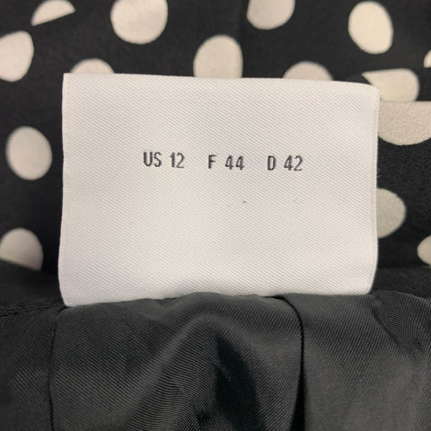 AKRIS Size 12 Black White Polka Dot Short Skirt