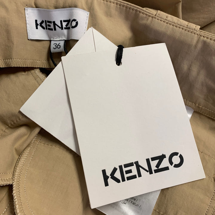 KENZO Size S Beige Cotton Belted Casual Pants