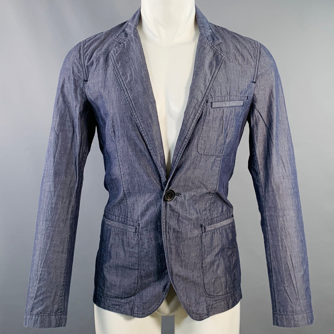 LANVIN x ACNE Size S Blue Cotton Notch Lapel Jacket