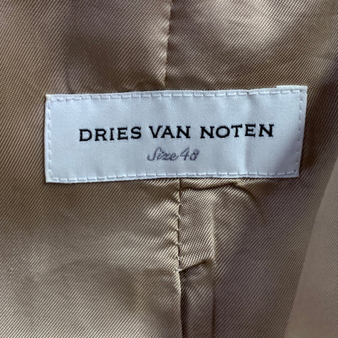 DRIES VAN NOTEN Veste de sport texturée en mélange de viscose, taille 38, couleur camel