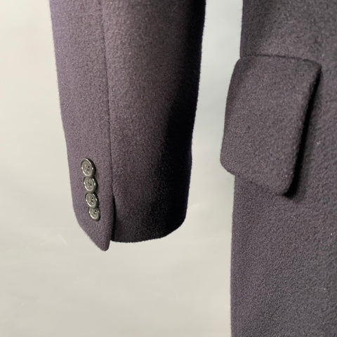 RALPH LAUREN Size 38 Navy Cashmere Double Breasted Peak Lapel Coat
