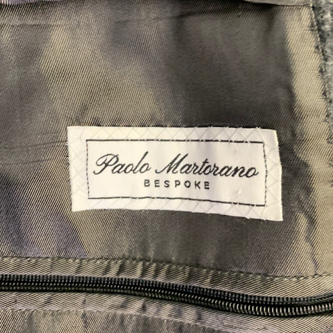 PAOLO MARTORANO Size M Charcoal Plaid Wool Raglan Sleeve Coat