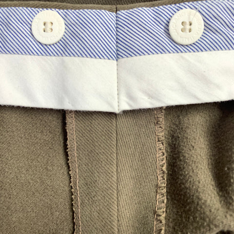 LUCIANO BARBERA Size 34 Green Olive Cotton Cuffed Casual Pants