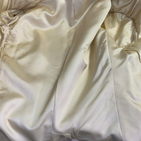 CELINE Size 42 Cream Silk Notch Lapel Sport Coat