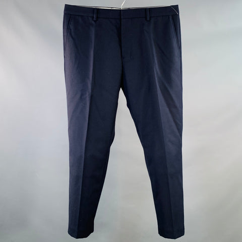 AMI by ALEXANDRE MATTIUSSI Size 34 Navy Twill Polyester Wool Dress Pants