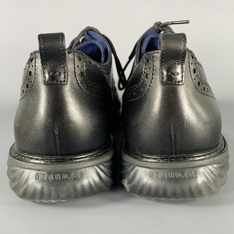COLE HAAN Size 13 Black Wingtip Leather Derby Lace Up Shoes