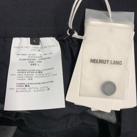 HELMUT LANG Size L Grey Heather Stripe Virgin Wool Casual Pants