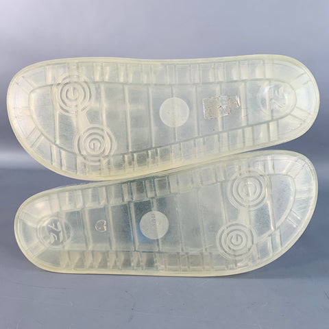 GUCCI Size 10.5 Clear Transparent Logo Rubber Slide Sandals