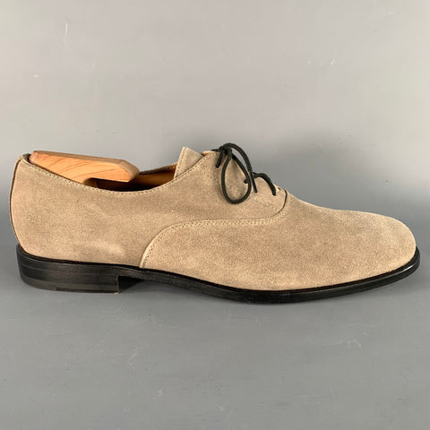 COMMON PROJECTS Size 11 Taupe Suede Lace-Up Oxford Shoes
