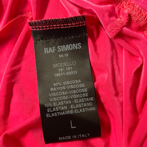 RAF SIMONS Size L Pink Viscose Blend Turtleneck Dress Top