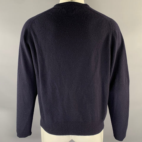 RRL by RALPH LAUREN Size L Navy Knitted Wool Cashmere V-Neck Pullover