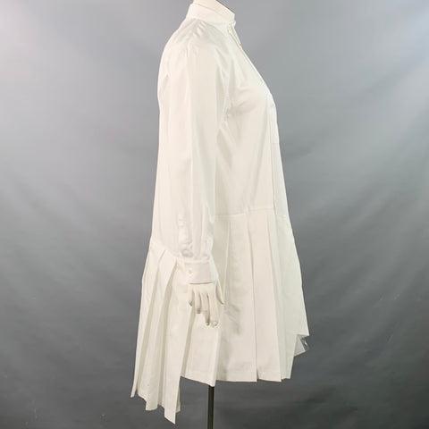 Robe-chemise asymétrique plissée en mélange de coton blanc COMME des GARCONS Taille L