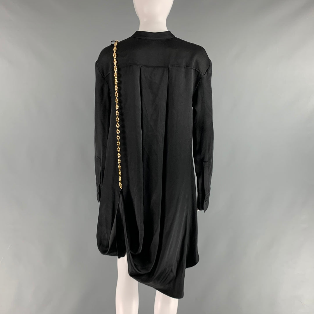LOEWE Size 0 Black Gold Silk Chain Shirt  Dress