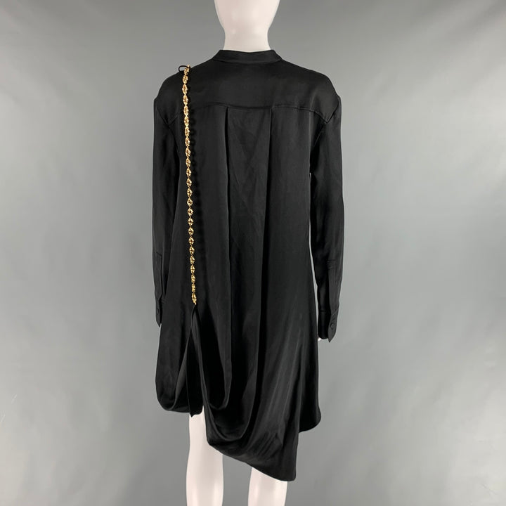 LOEWE Size 0 Black Gold Silk Chain Shirt  Dress