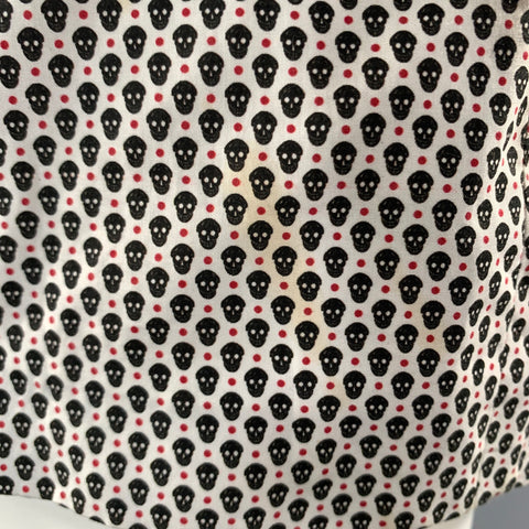 ALEXANDER MCQUEEN Chest Size 38 White Black & Red Skulls Cotton Sport Coat