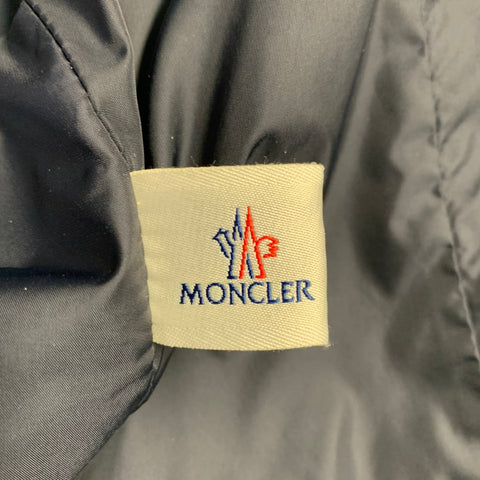 MONCLER Size M Navy Nylon Zip Buttons Windbreaker Jacket
