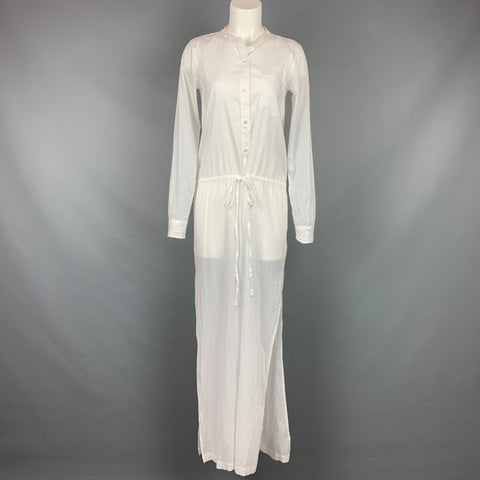 THEORY Size S White Cotton Long Shirt Dress